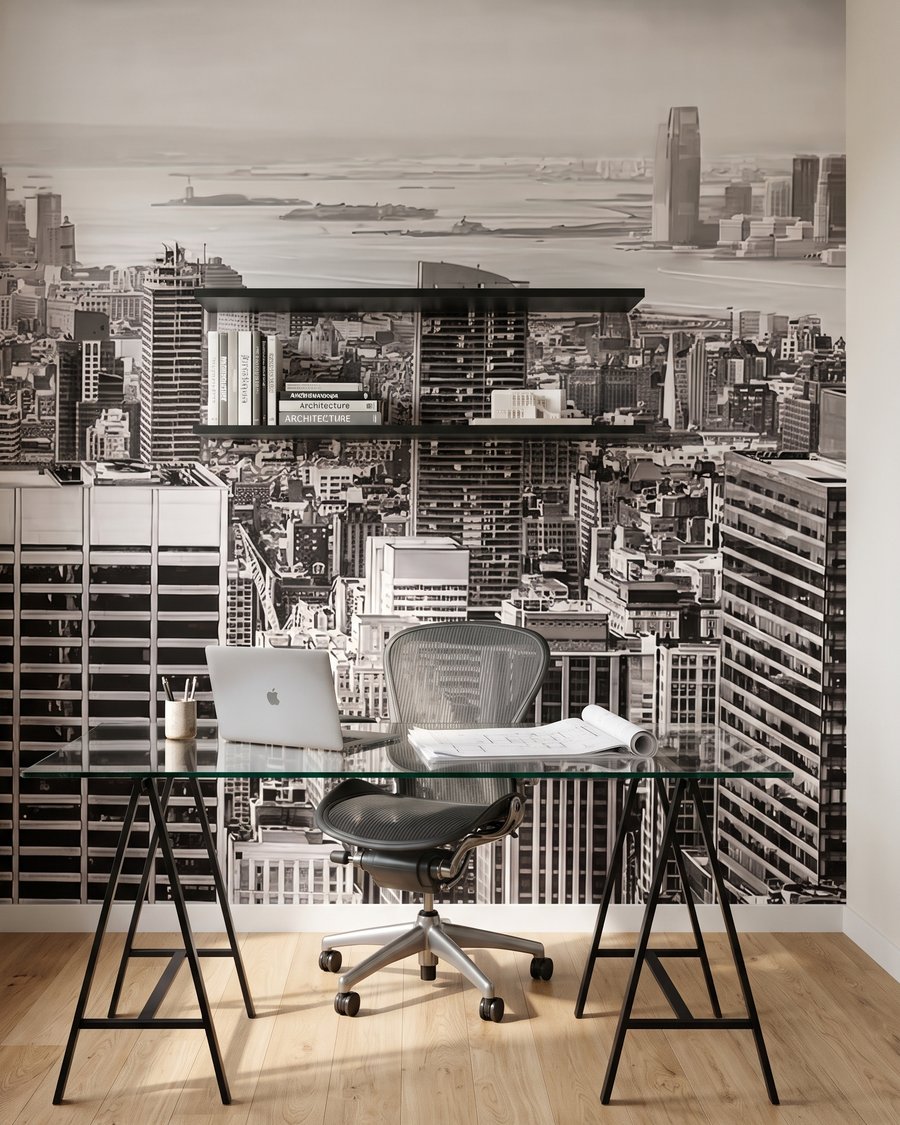 Skyline in Schwarz-Weiß — Interieur 7