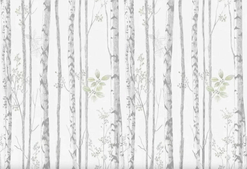 Wald mit zartem Laub — ganzes Design