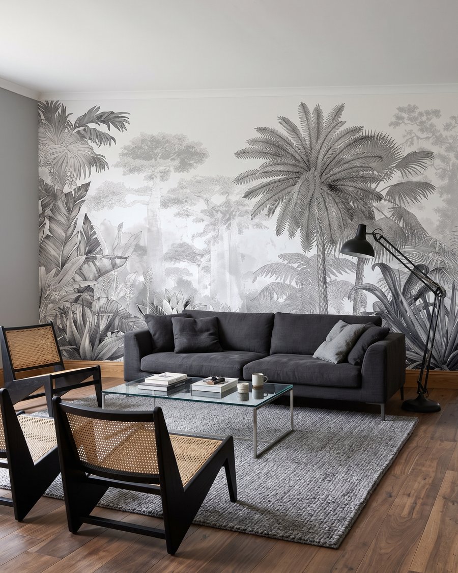 Fein gezeichnete Palme — Interieur 2
