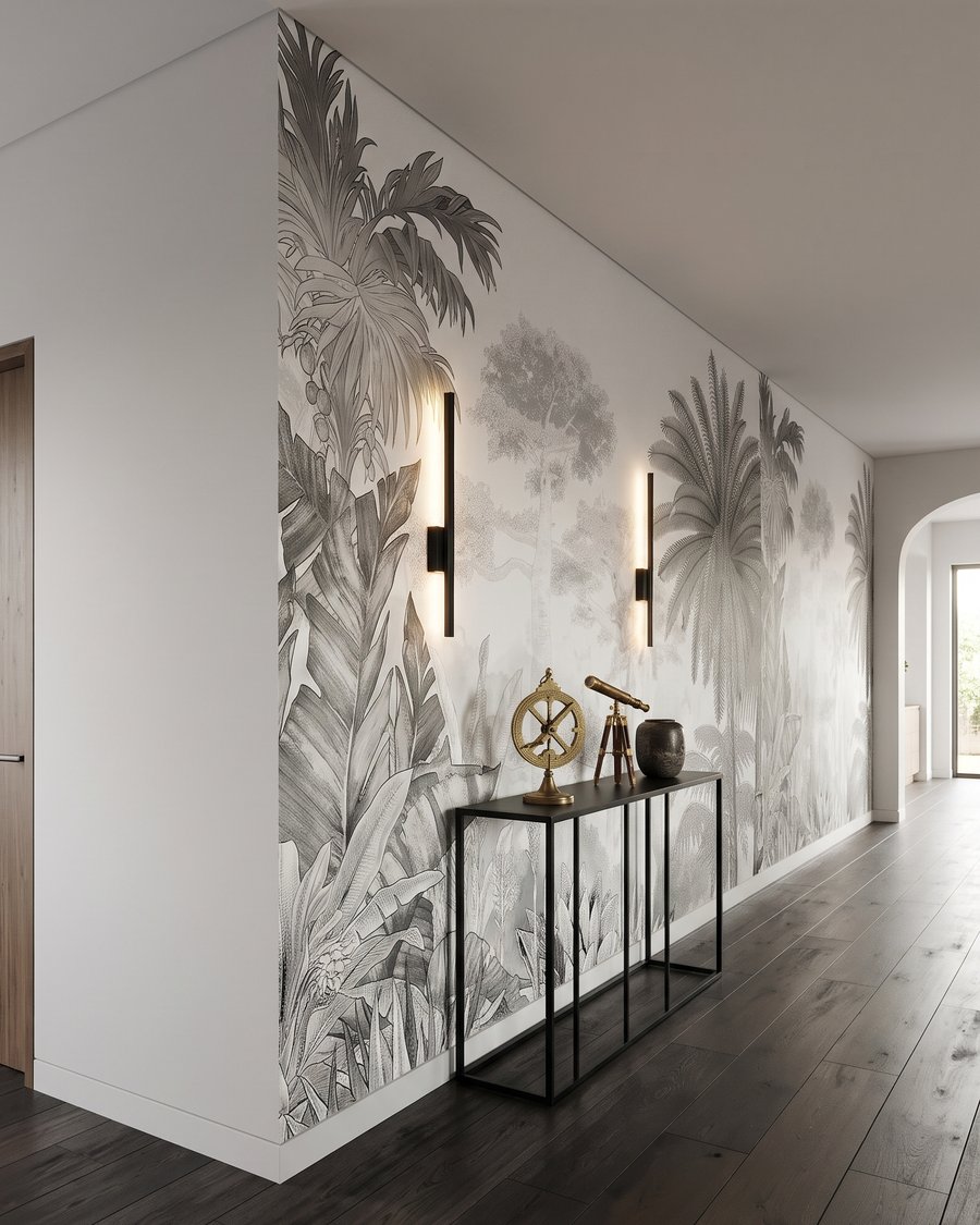 Fein gezeichnete Palme — Interieur 4