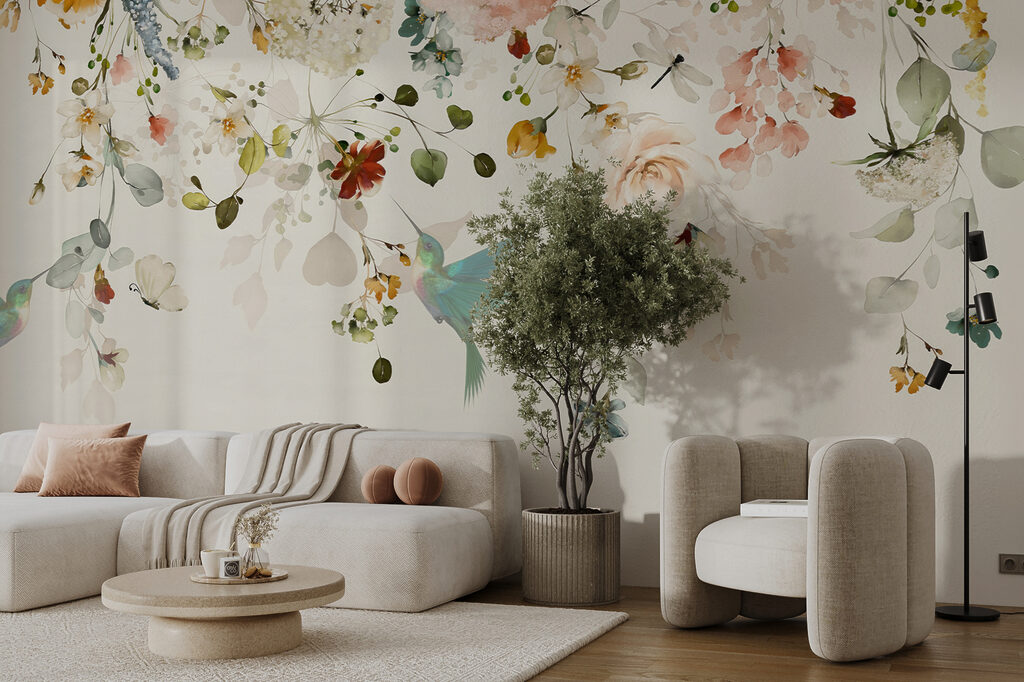 Blütenrand mit Vögelchen — Interieur 3