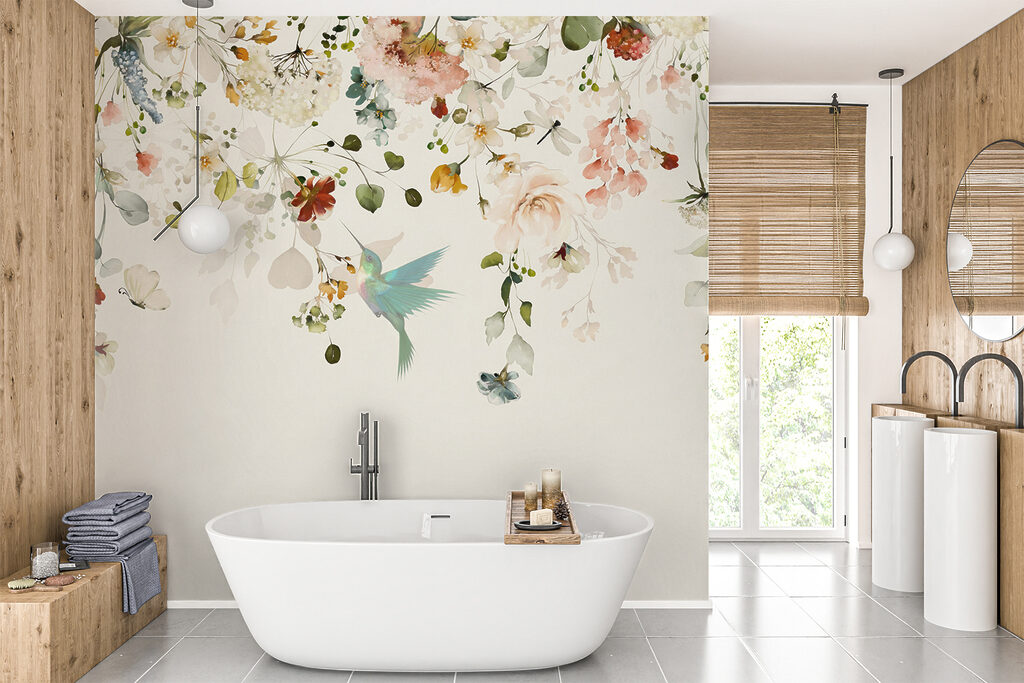 Blütenrand mit Vögelchen — Interieur 5