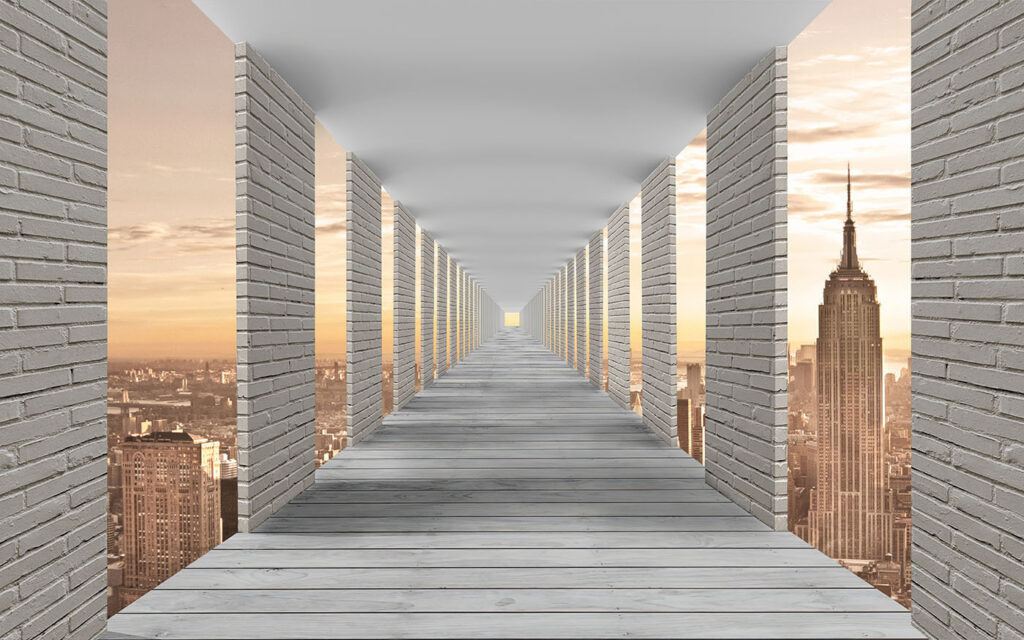 Säulengang mit Stadtblick — ganzes Design
