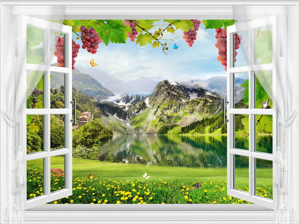Fenster zur Bergwiese — ganzes Design