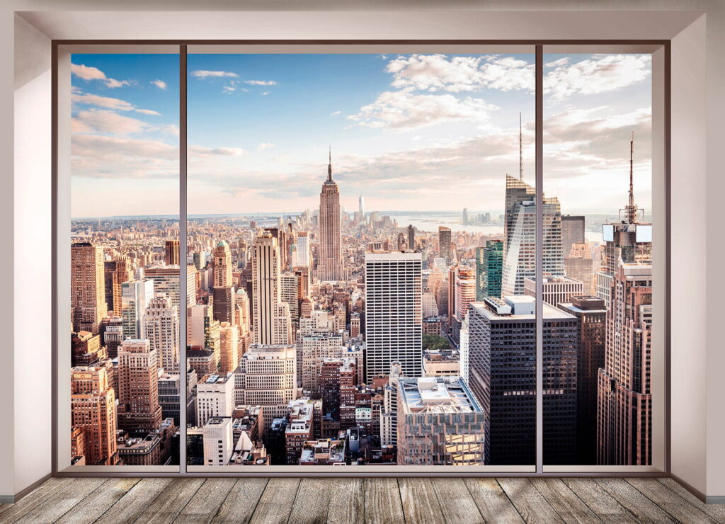 Großes Fenster zur Stadt — ganzes Design