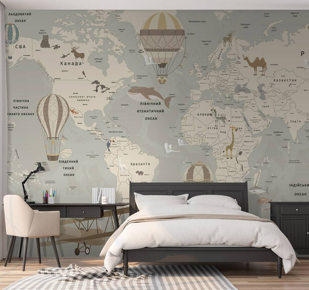 Ballonfahrt um die Welt in einem Interieur