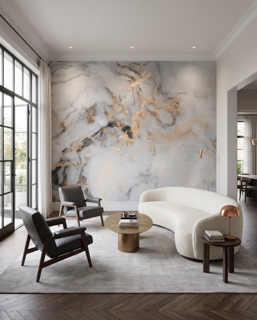 Marmor in Bewegung in einem Interieur