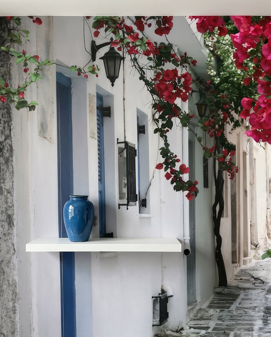 Gasse voller roter Blüten — Detail