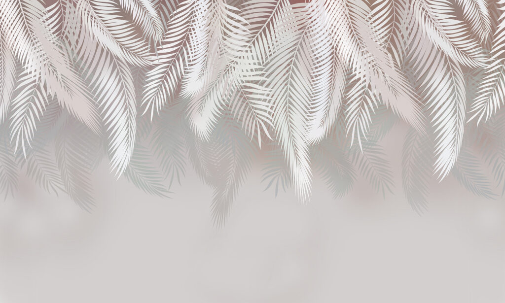 Palmblätter über offener Fläche — ganzes Design