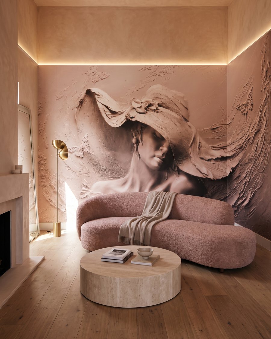 Frau mit welligem Hut — Interieur 1