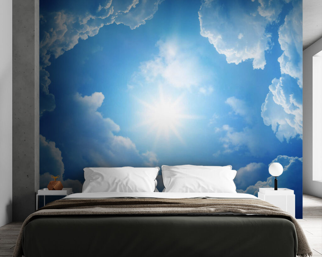 Sonne zwischen Wolken in einem Interieur
