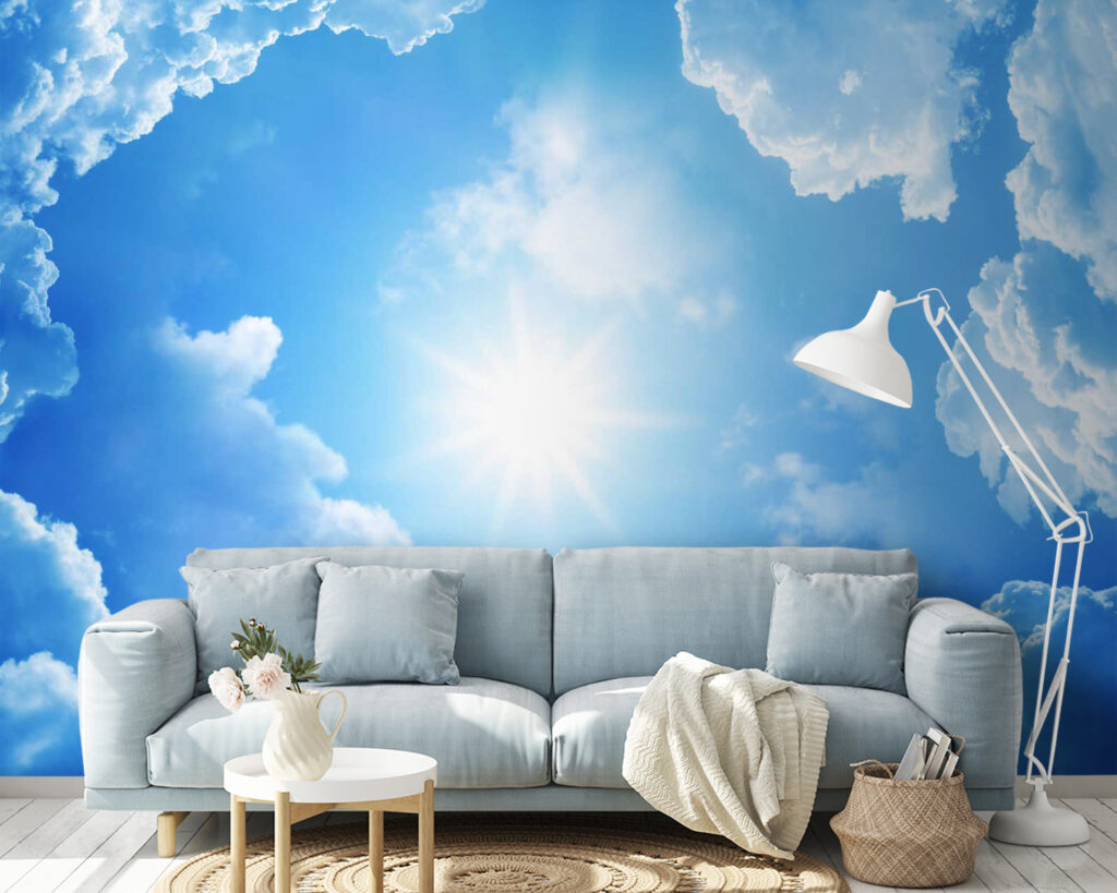 Sonne zwischen Wolken in einem Interieur