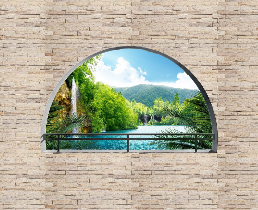 Rundes Fenster zum Wasser — ganzes Design
