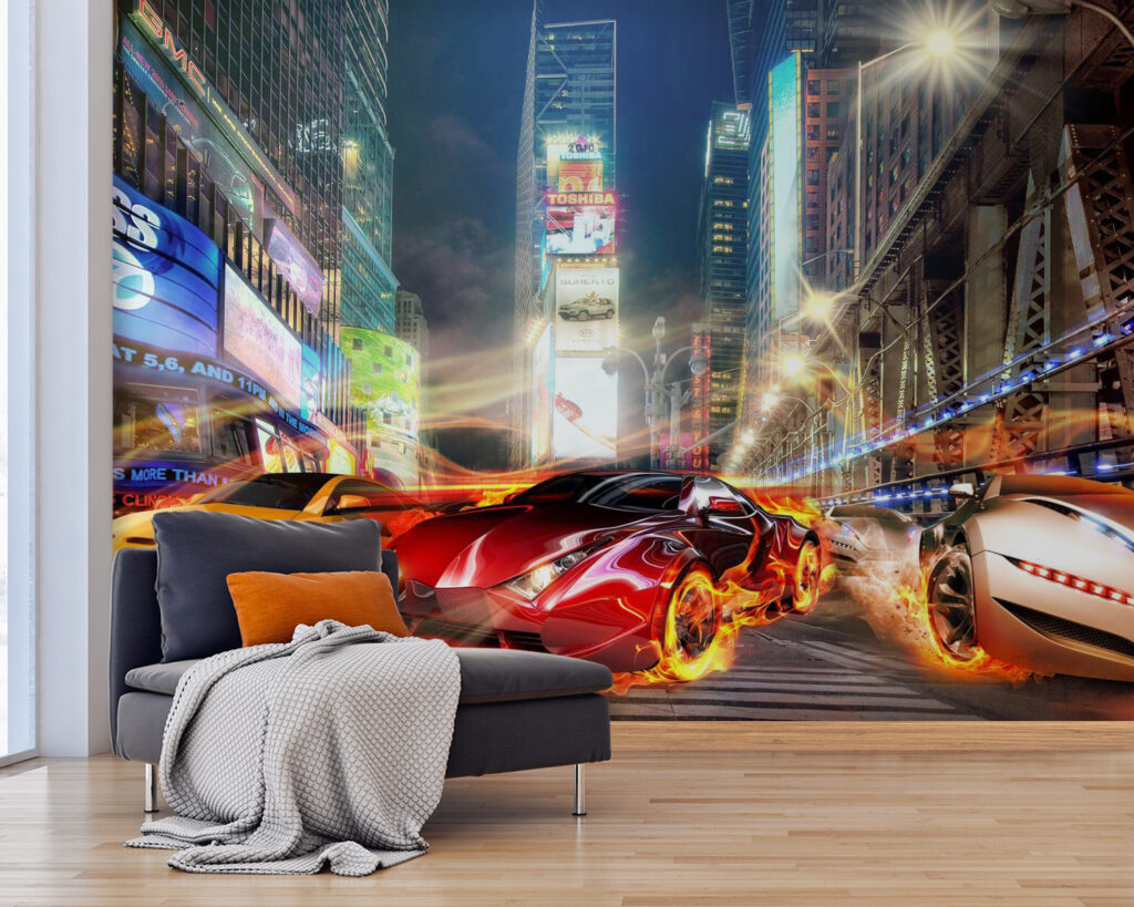 Sportwagen im Lichtermeer — Interieur 1