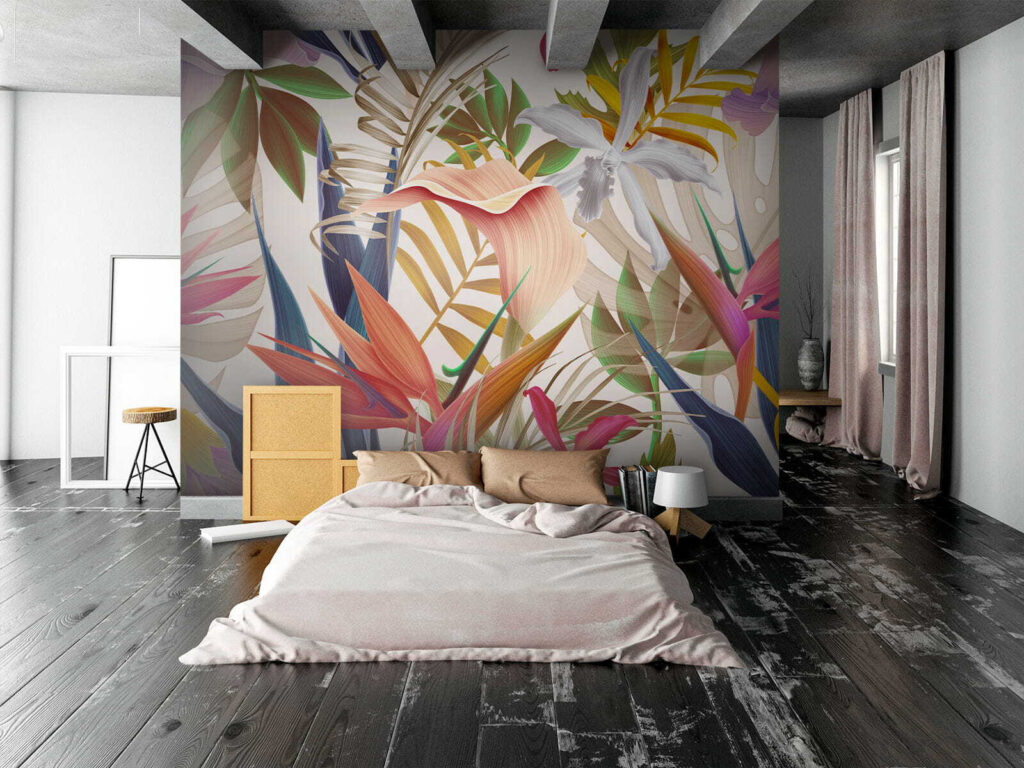 Tropenblüten zwischen spitzen Blättern — Interieur 4