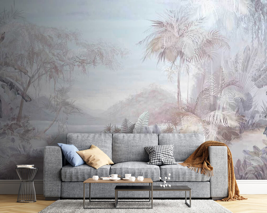 Tal der blassen Palmen in einem Interieur