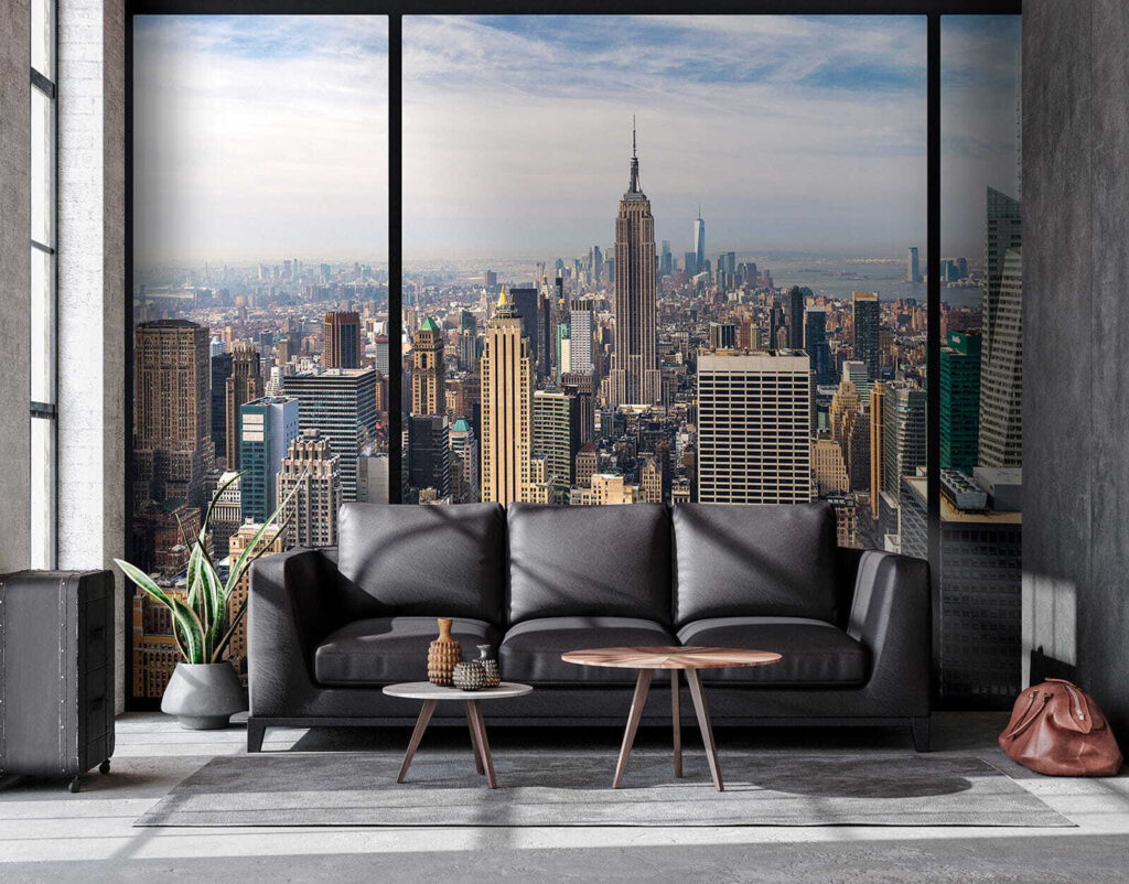 Manhattan hinter dem Sprossenfenster — Interieur 3