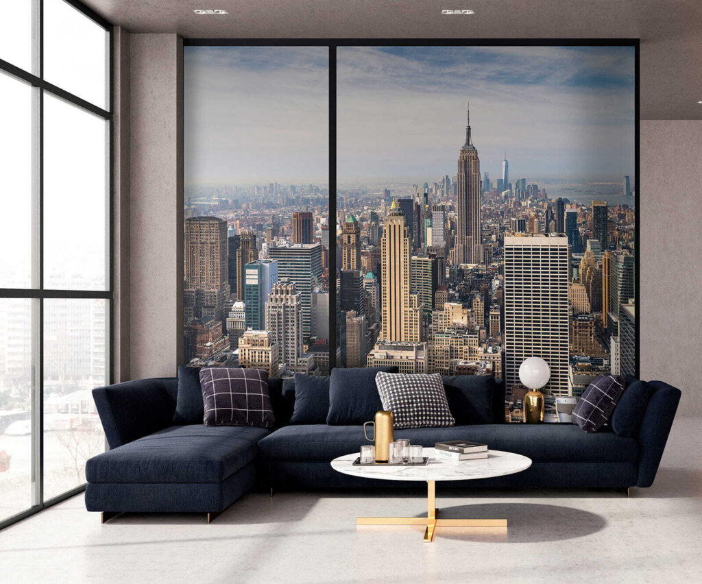 Manhattan hinter dem Sprossenfenster — Interieur 1