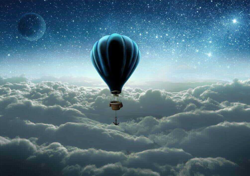 Ballonfahrt unter Sternen — ganzes Design
