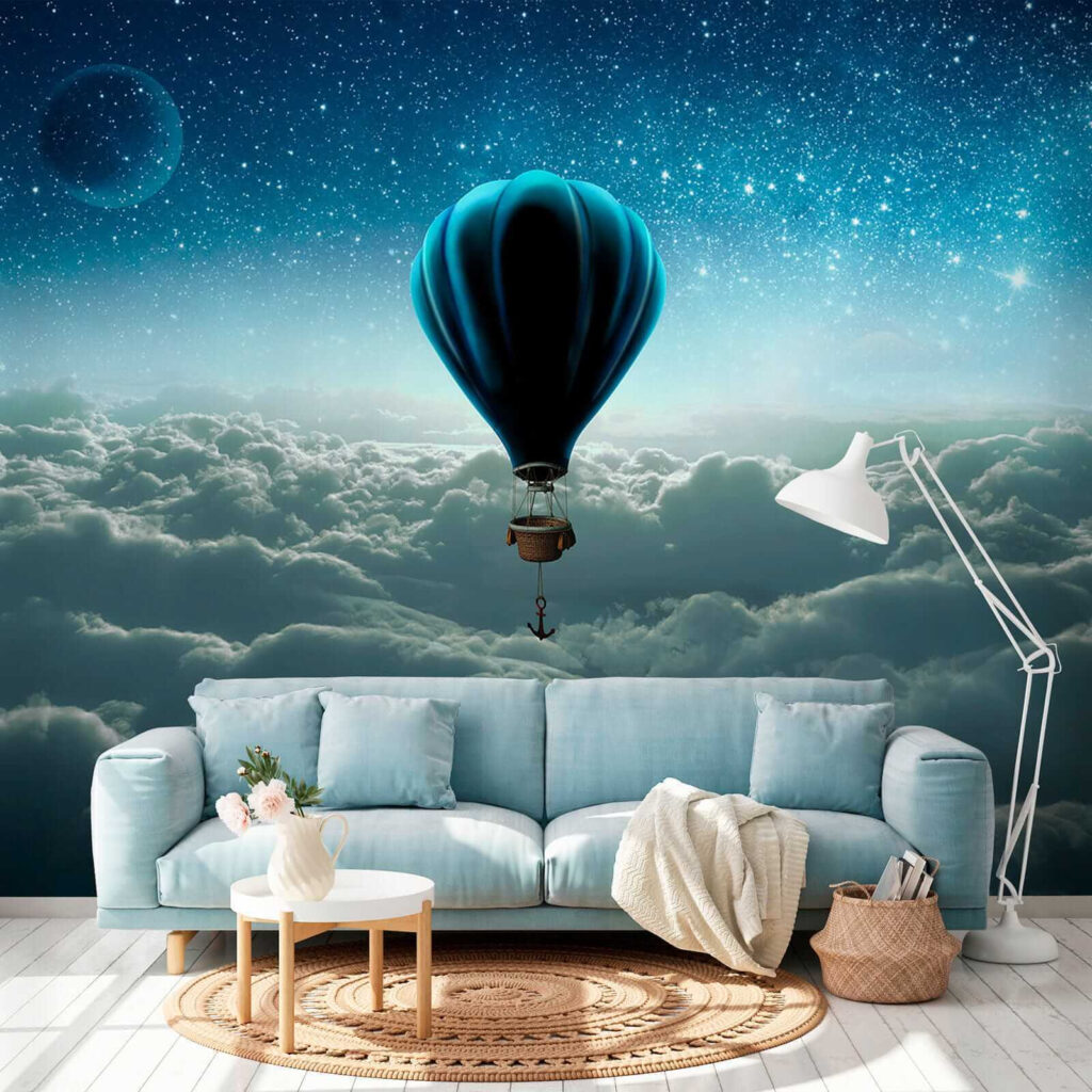 Ballonfahrt unter Sternen in einem Interieur