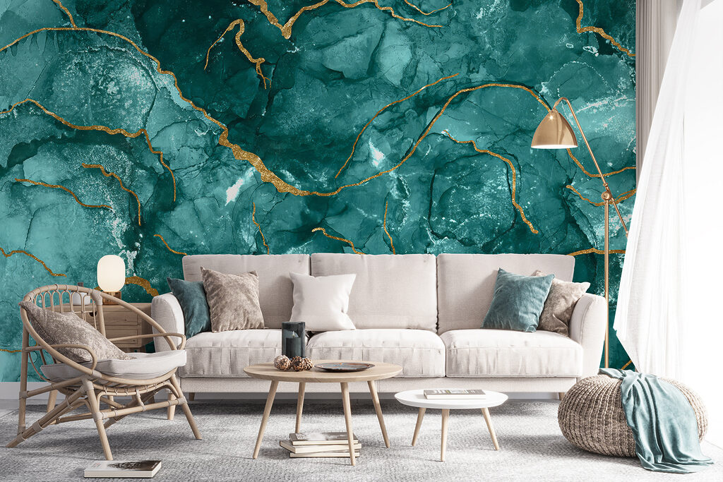 Grünblau mit warmen Akzenten — Interieur 6