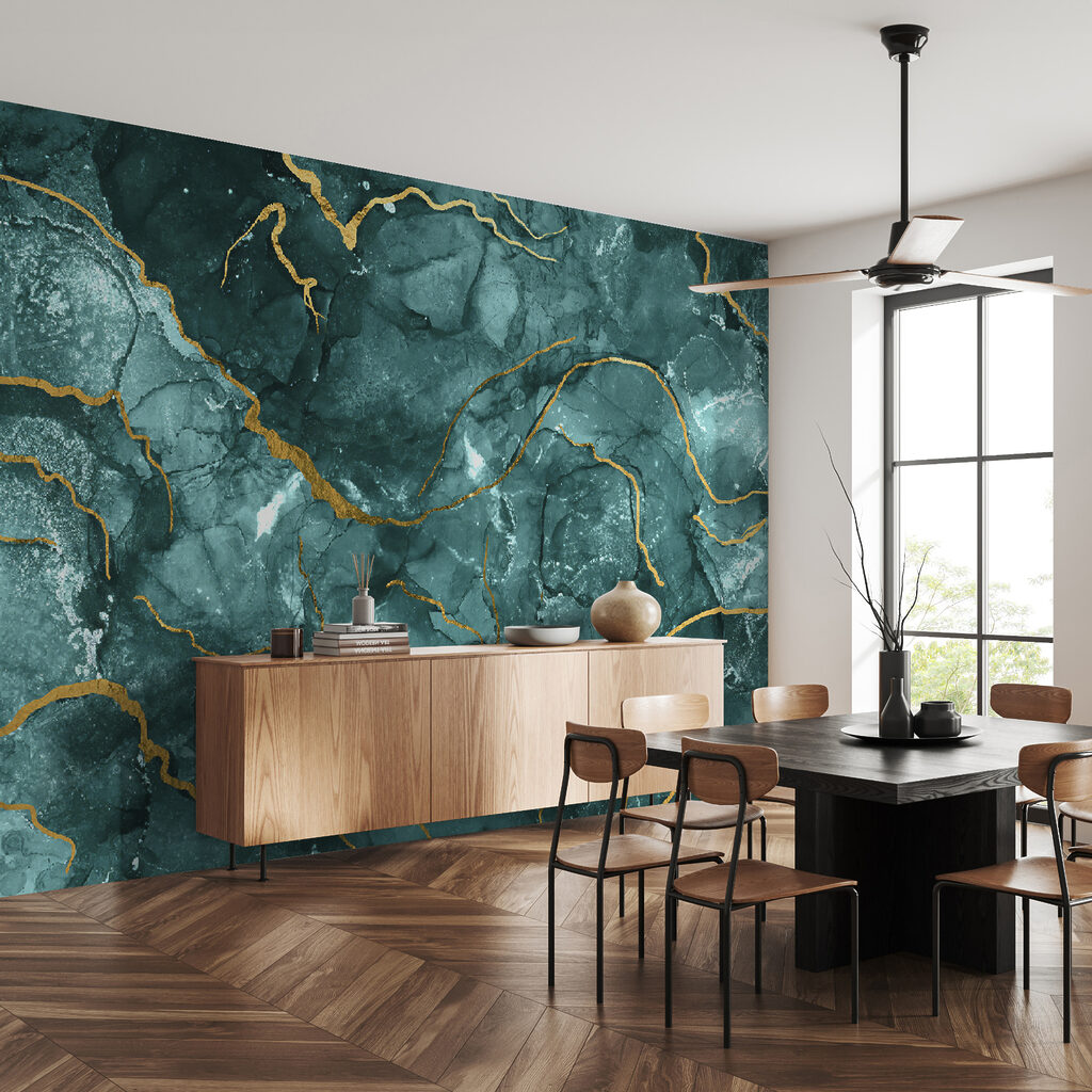 Grünblau mit warmen Akzenten — Interieur 8