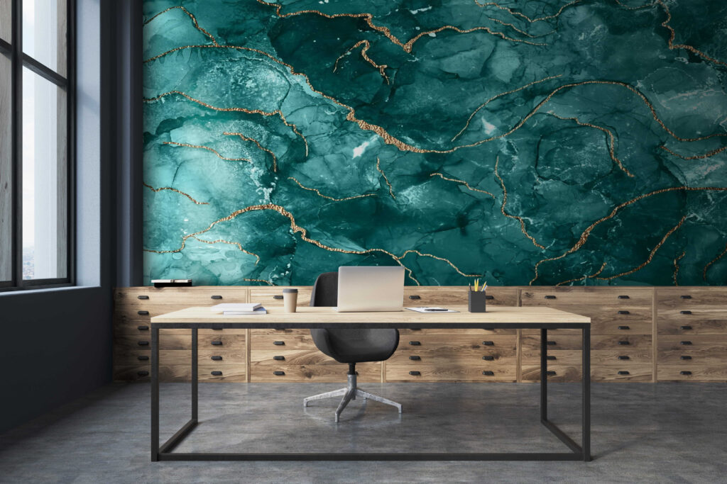 Grünblau mit warmen Akzenten — Interieur 4