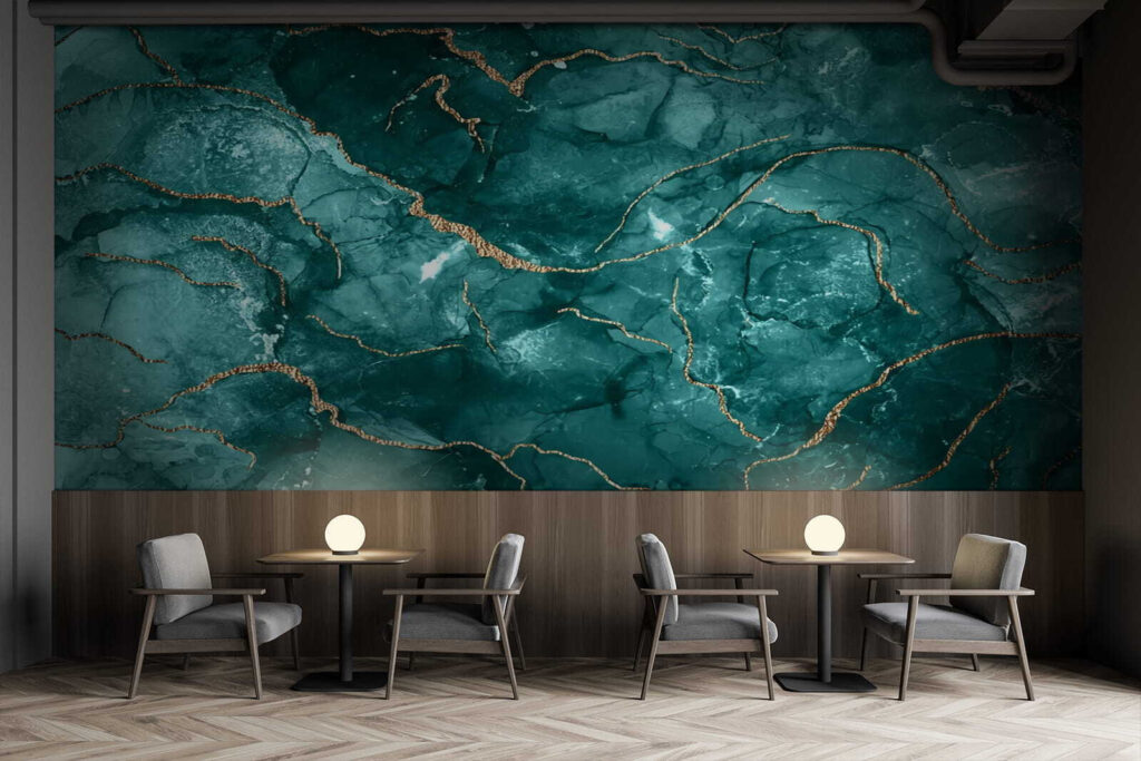 Grünblau mit warmen Akzenten — Interieur 1