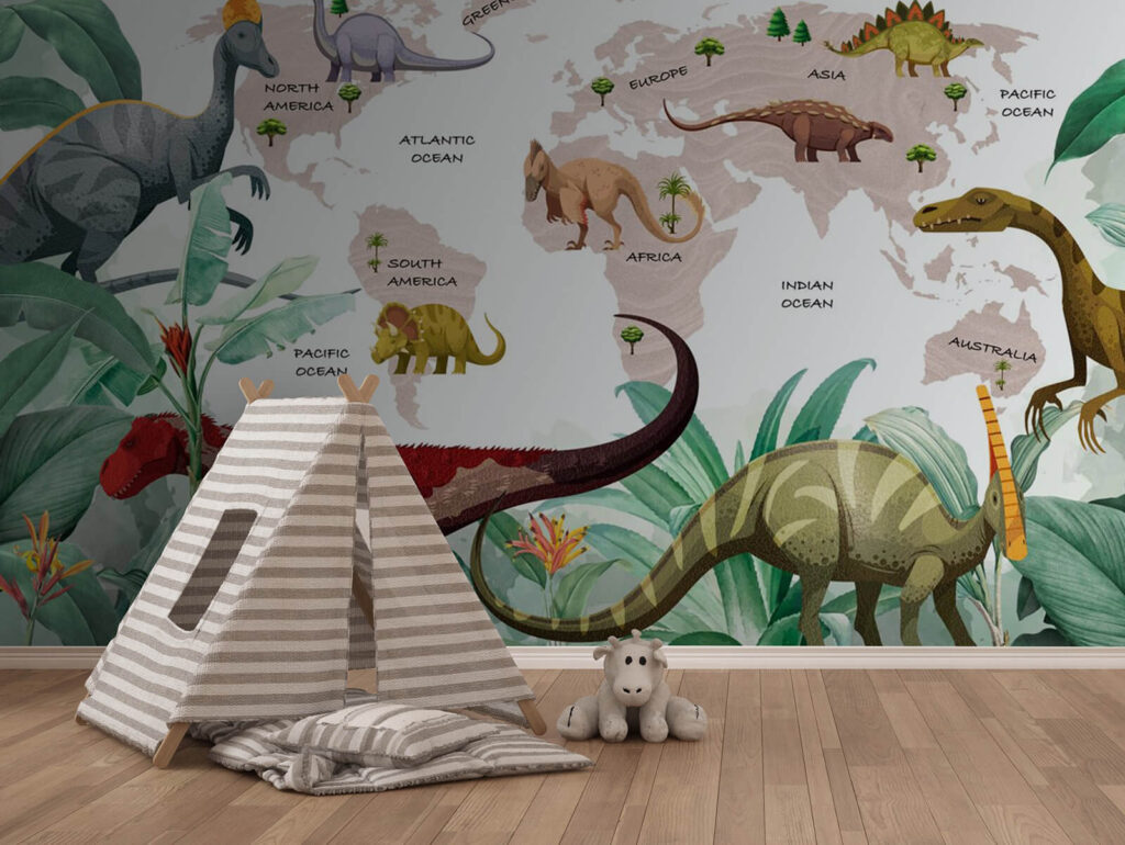 Expedition zu den Dinosauriern in einem Interieur