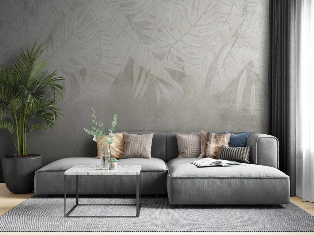 Weiße Blätter mit Patina in einem Interieur