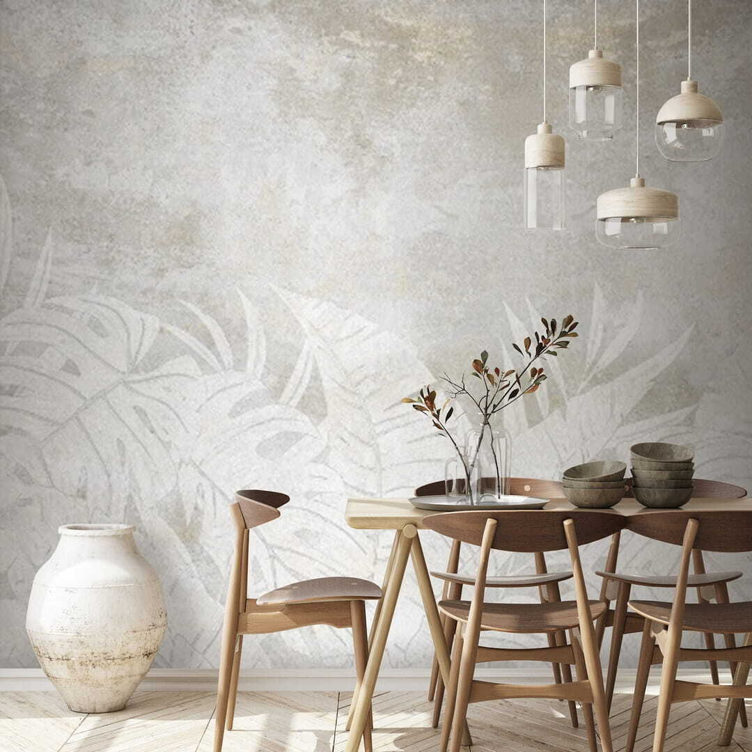 Weiße Blätter mit Patina in einem Interieur