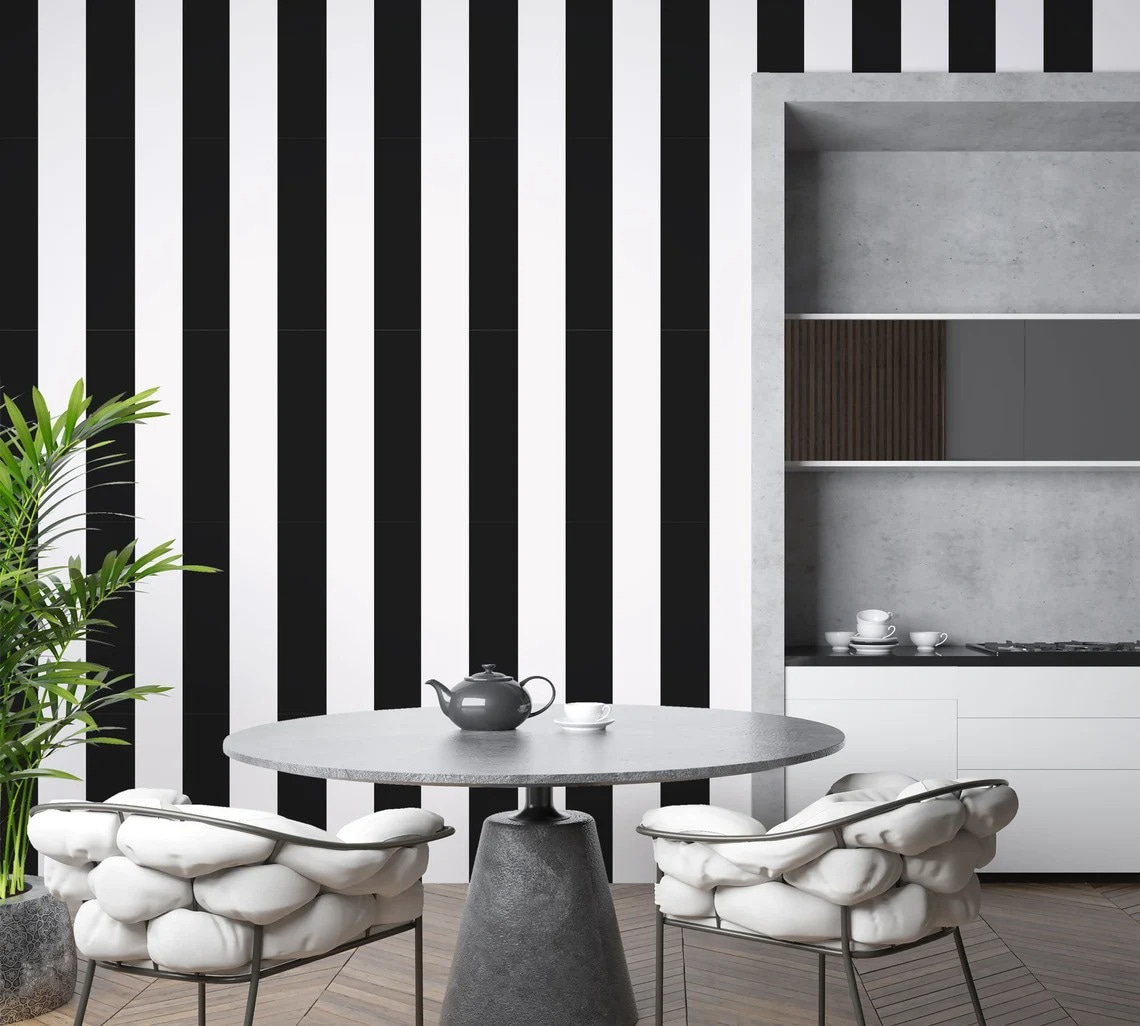 Schwarz-weiße Streifen — Interieur 2