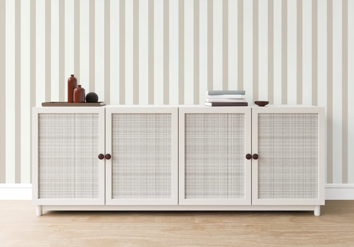 Ruhige Streifen in Sandgrau — Interieur 2