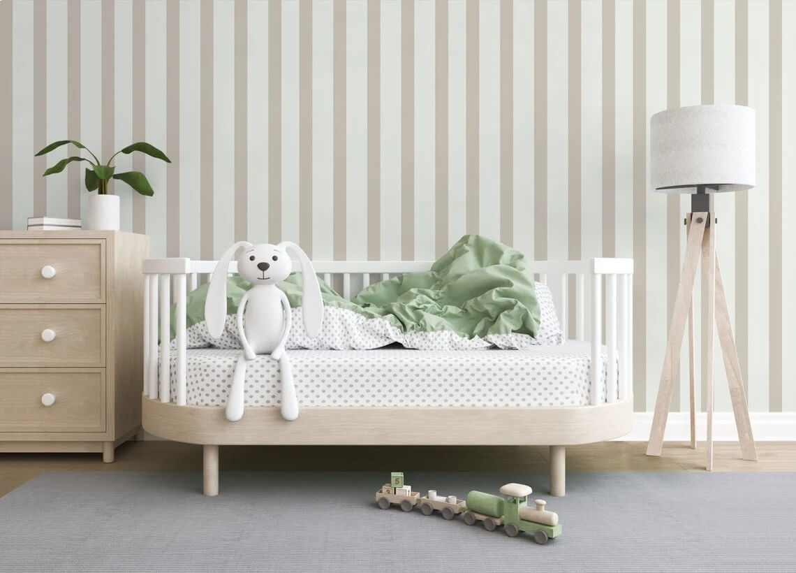 Ruhige Streifen in Sandgrau — Interieur 3