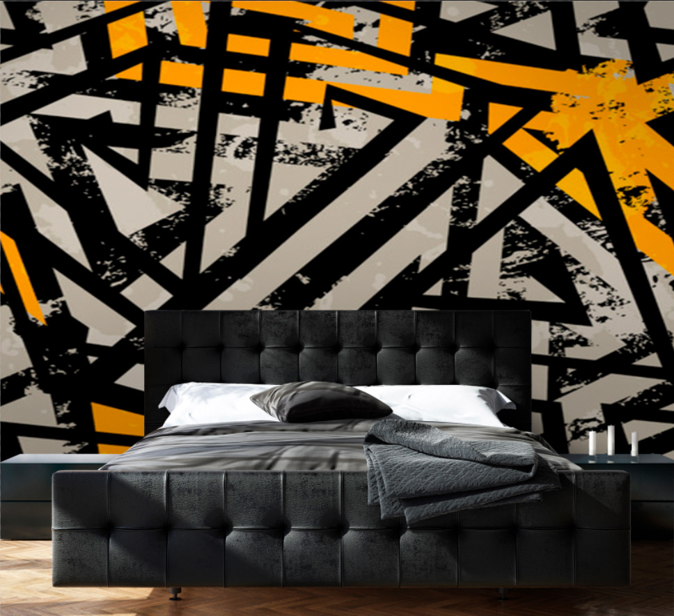 Schwarze Kreuzlinien mit Gelb — Interieur 2