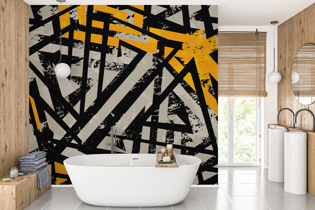 Schwarze Kreuzlinien mit Gelb — Interieur 5
