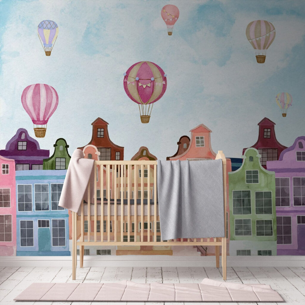 Häuserzeile mit Heißluftballons — Interieur 3