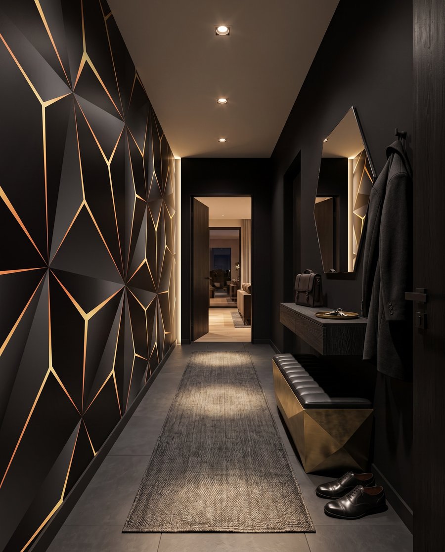 Goldene Trennlinien im Dunkeln — Interieur 2