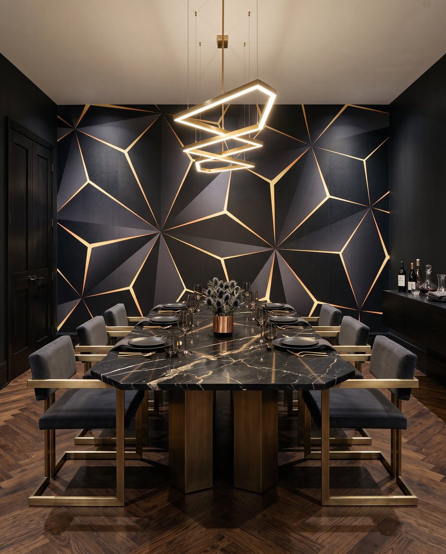 Goldene Trennlinien im Dunkeln — Interieur 3