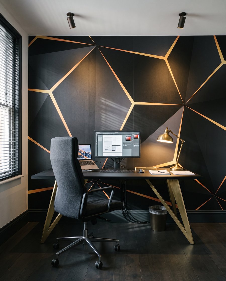Goldene Trennlinien im Dunkeln — Interieur 4