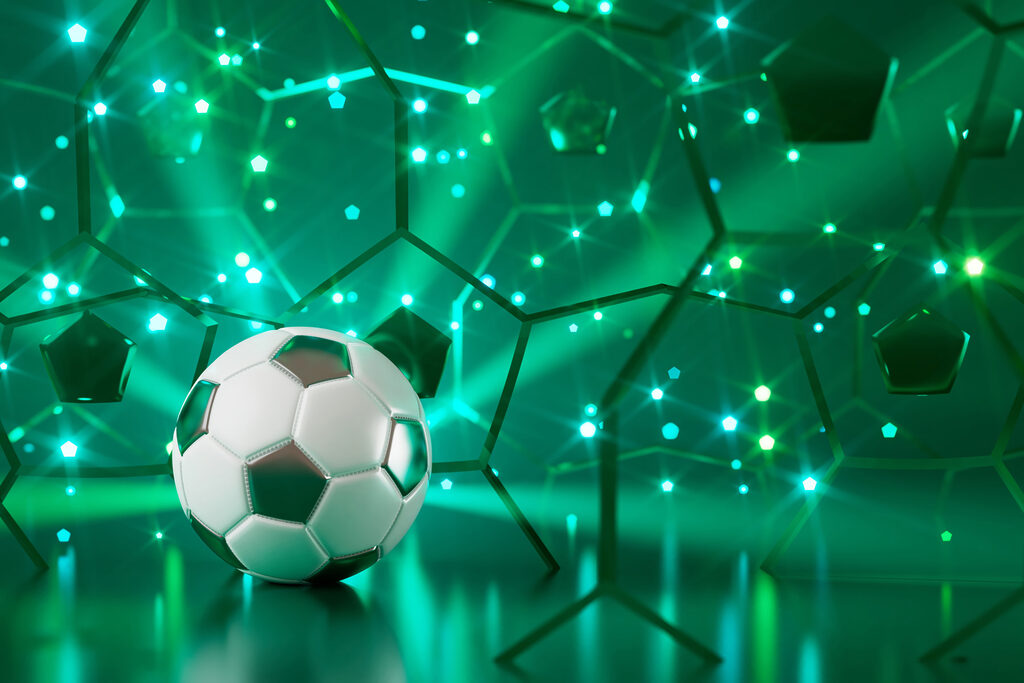 Fußball unter grünen Sternen — ganzes Design