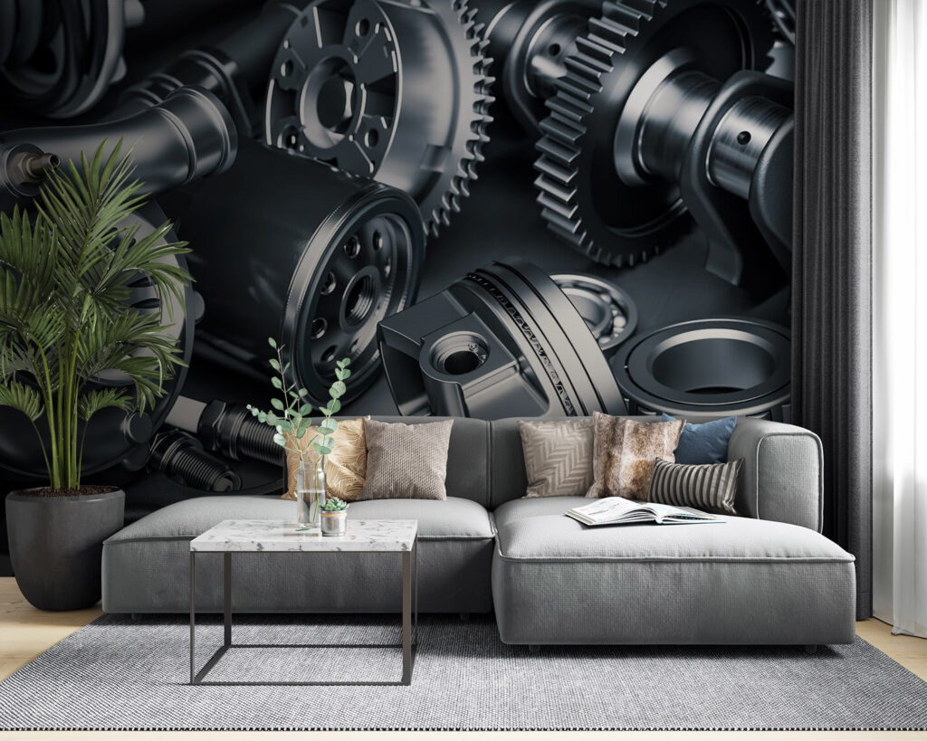 Zusammenspiel der Zahnräder in einem Interieur