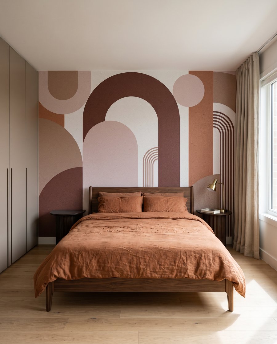 Warme Bögen mit Rillen in einem Interieur