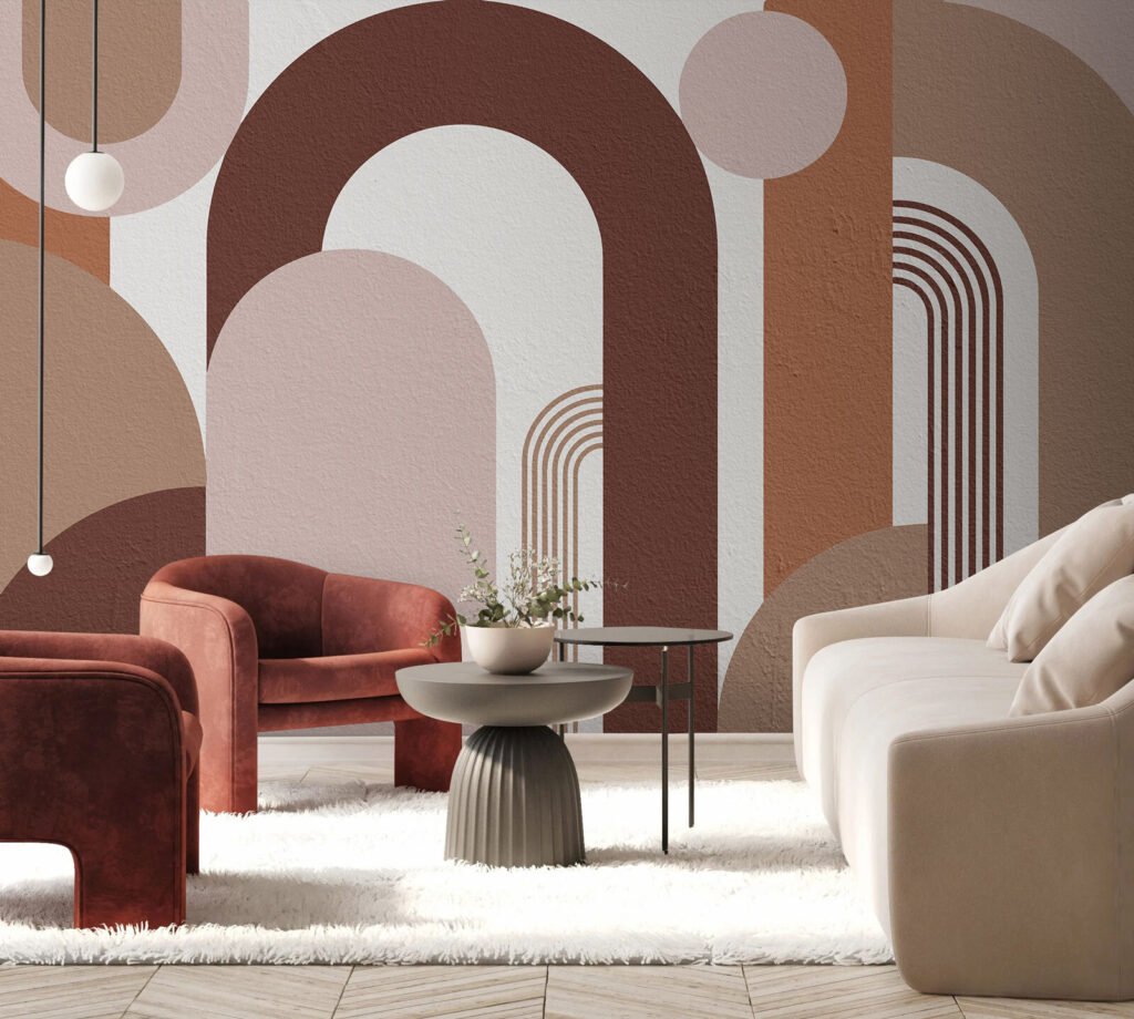 Warme Bögen mit Rillen in einem Interieur