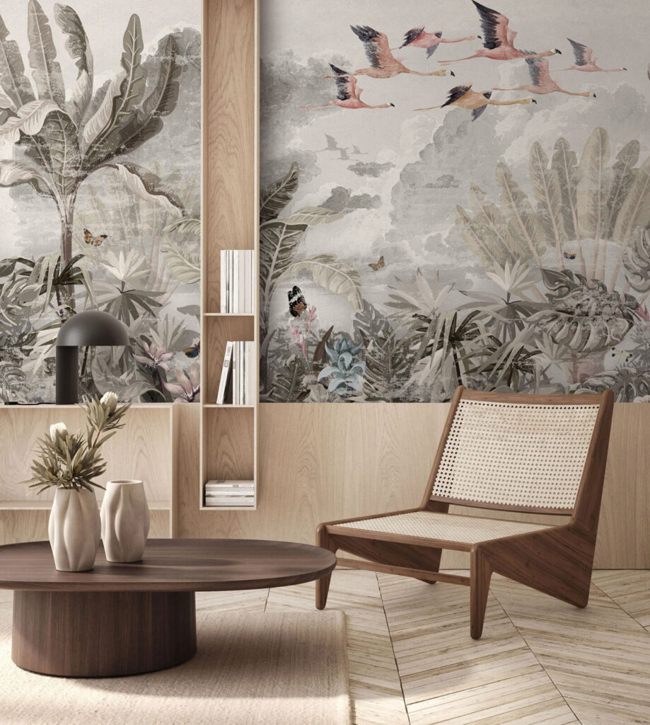 Flug über Blumen in einem Interieur