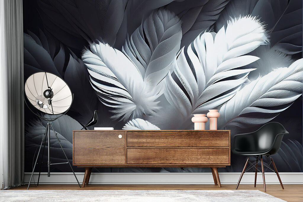 Weiße Federn auf Dunkelblau — Interieur 6