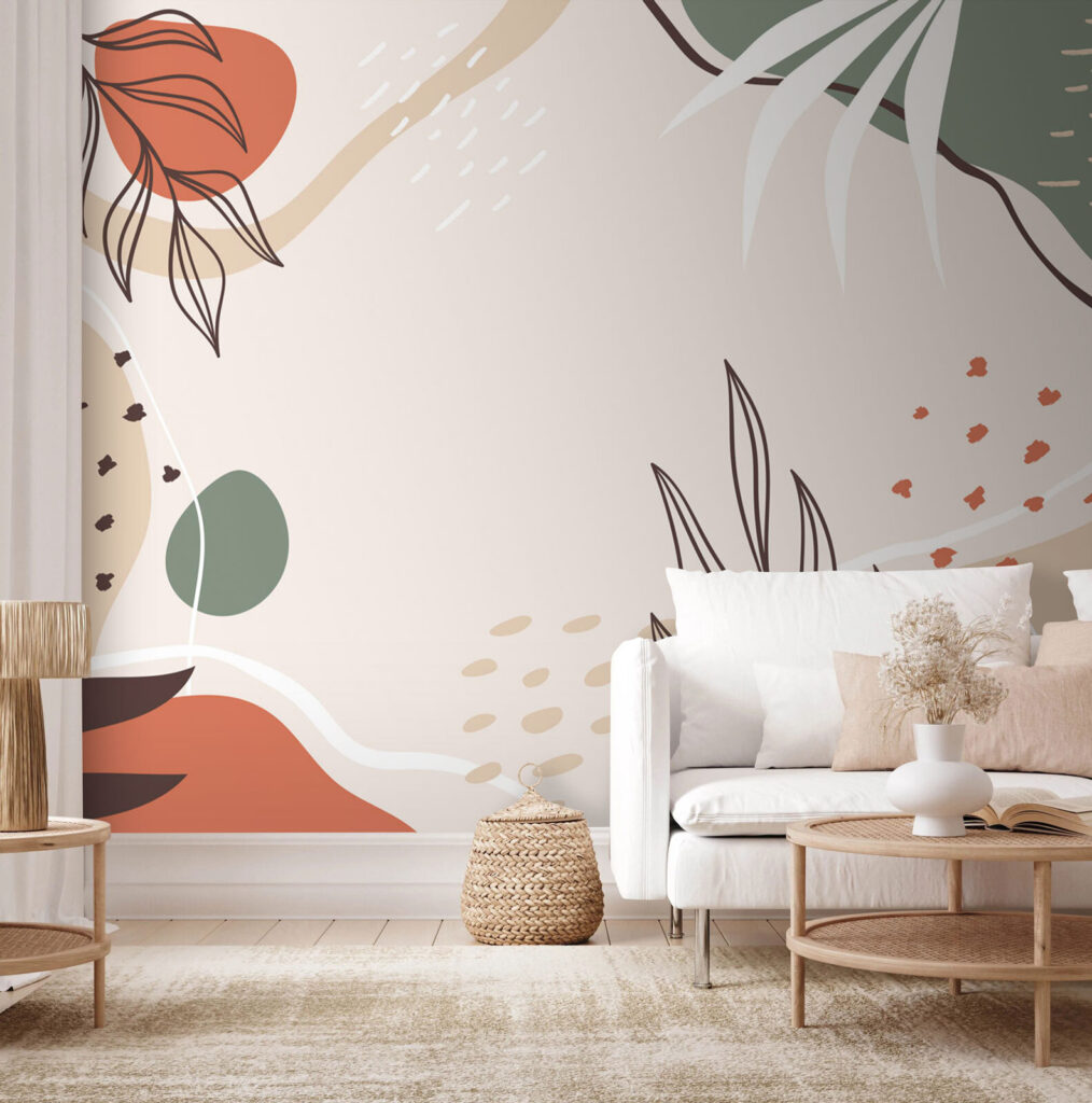 Bunte Zweige auf Weiß — Interieur 1