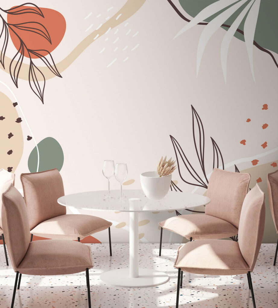 Bunte Zweige auf Weiß — Interieur 2