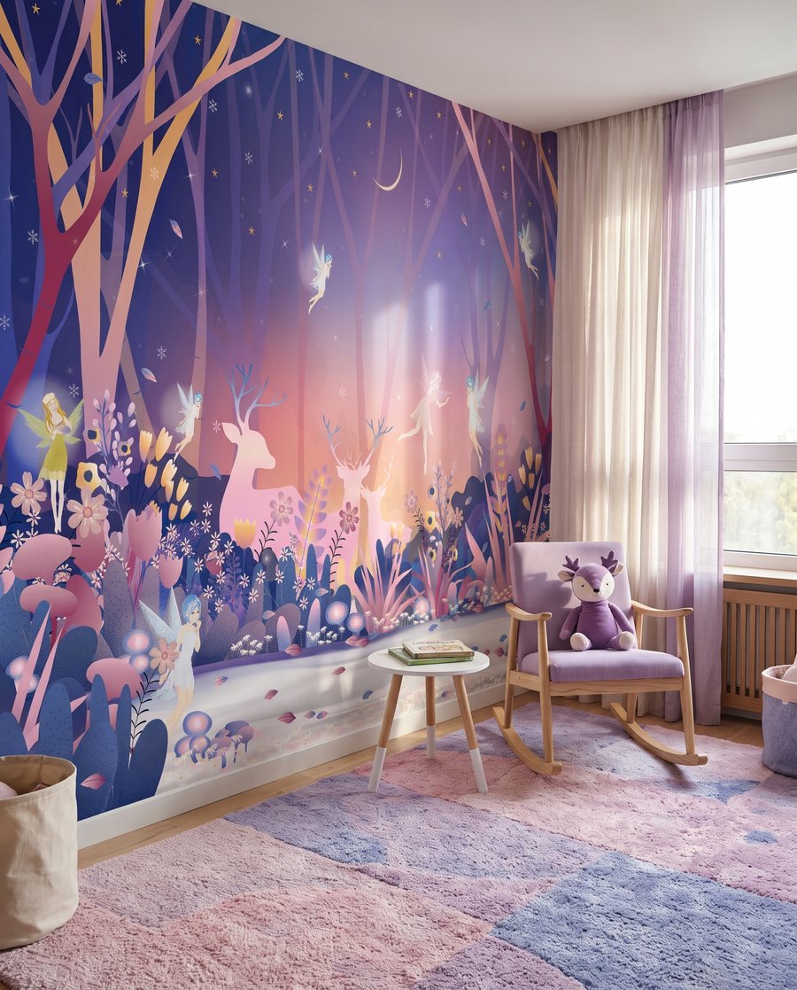Hirsche im Traumgarten in einem Interieur