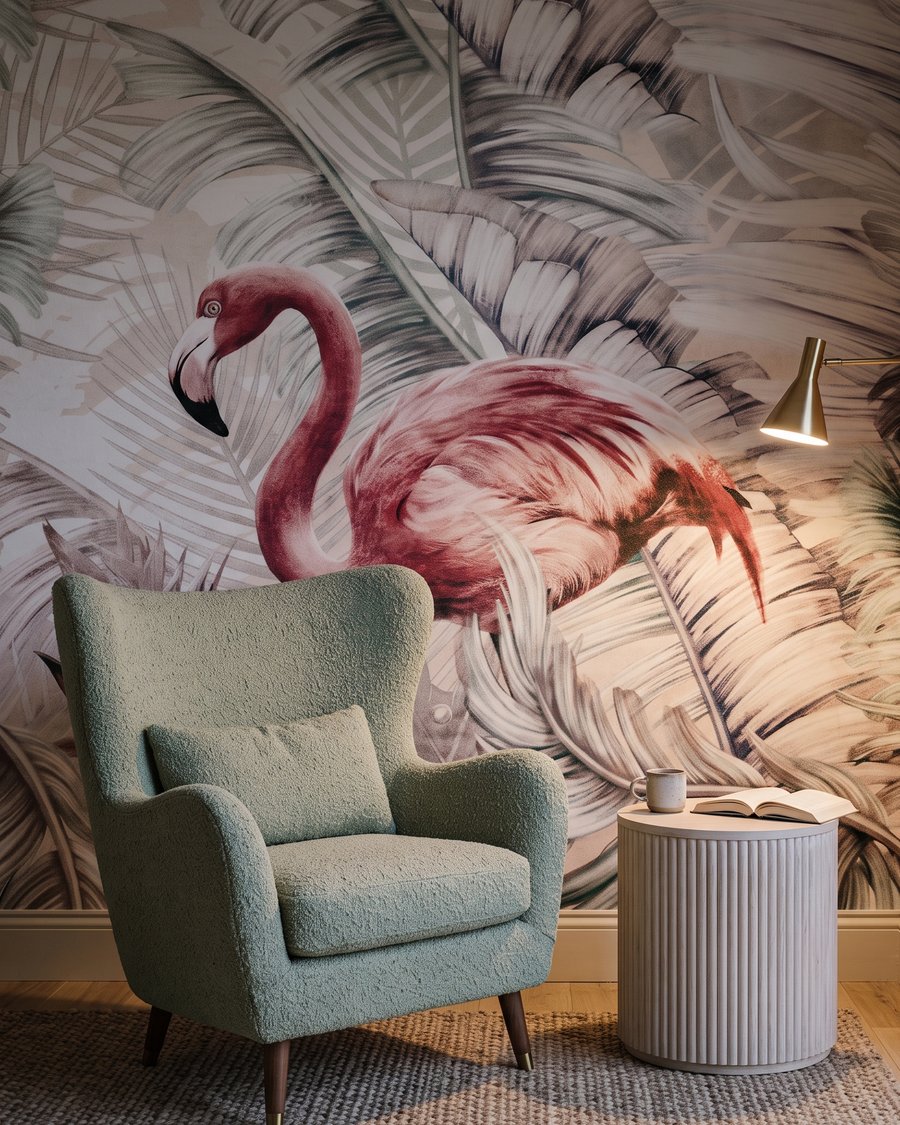 Flamingos zwischen grauen Zweigen — Interieur 3